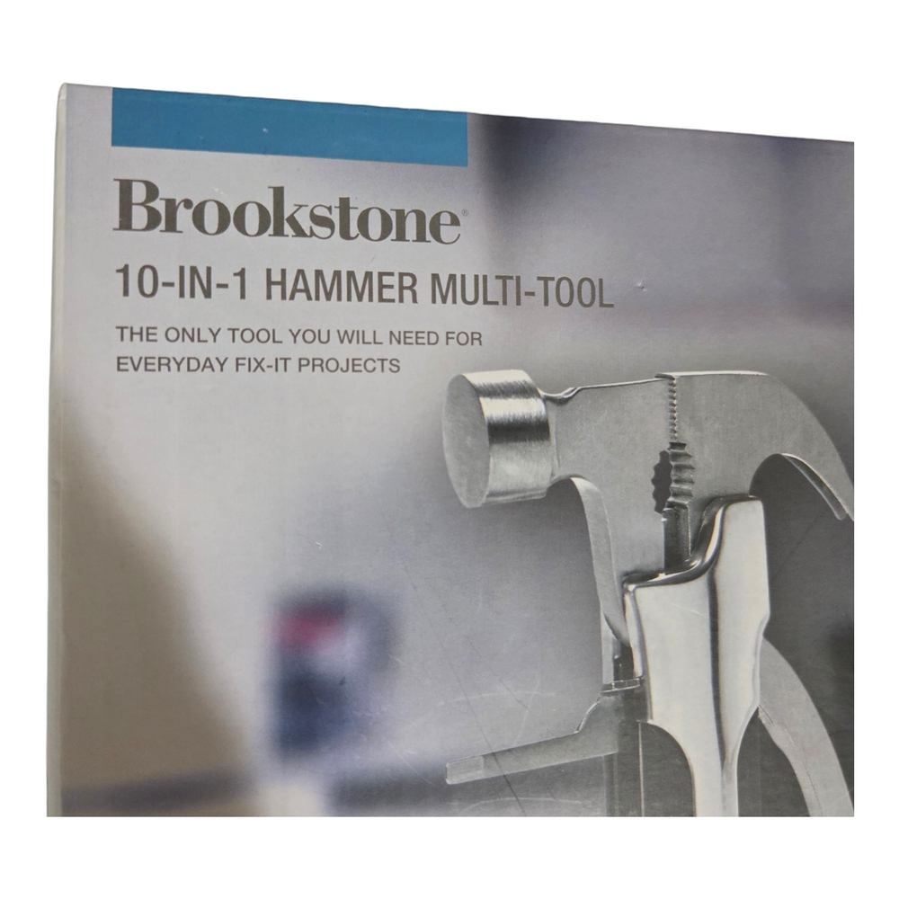 Brookstone 10 In 1 Stainless Steel Hammer Multi Tool Camping Survival Must Have - Picture 9 of 11